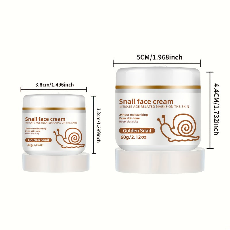 ZERELLE Snail Face Cream 60g - Hypoallergenic, Moisturizing cream for all skin types, with Hyaluronic Acid, Retinol, Vitamin C & E, Glycerin - Youthful skin care, Non-Sticky, 24-Hour