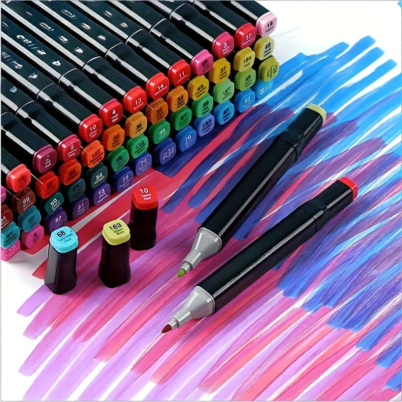 48 double-headed painting marker pens with a cloth bag set, perfect for student artists.