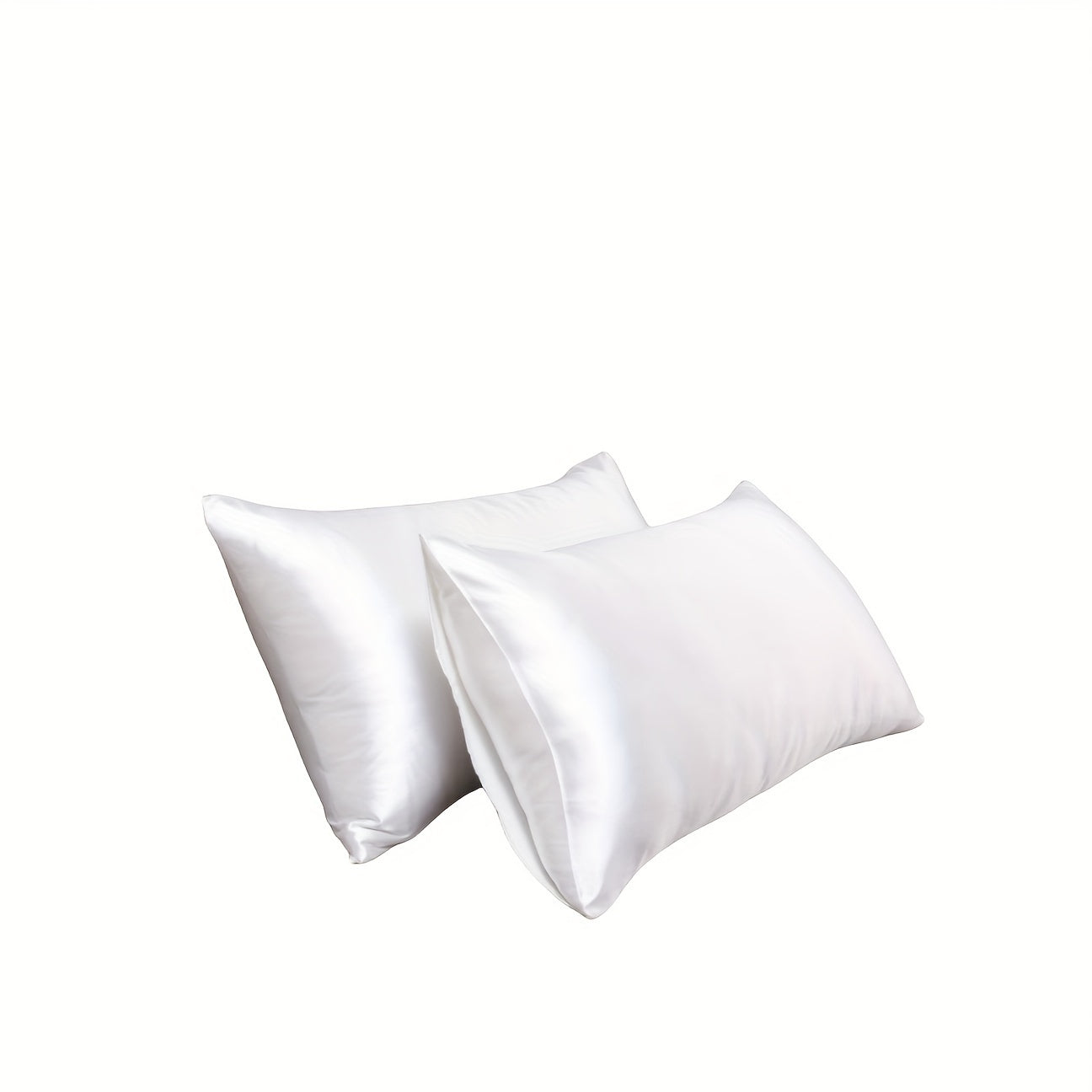 A set of two luxurious sateen pillowcases, each weighing 90g and featuring an envelope closure. Crafted from 100% polyester satin and silky fabric, these pillowcases are designed to be gentle on both hair and skin. They come in a variety of colors to