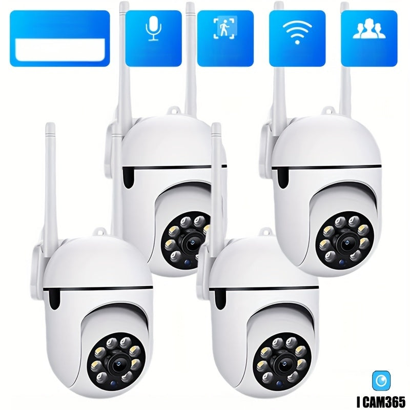 Wireless Security Camera with Motion Tracking, Full Color Night Vision, Two-way Audio, and 2.4G WIFI Connectivity.