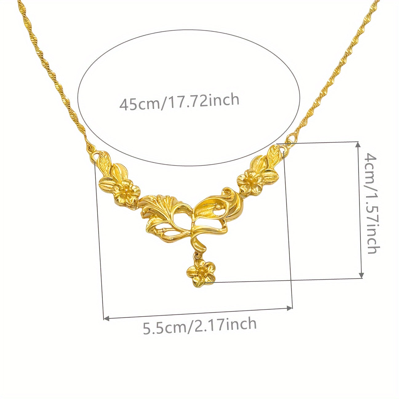 Luxurious and elegant 24K gold plated necklace set for women - A perfect gift for weddings, graduation, or any occasion. Versatile and ideal for teachers or any special event.