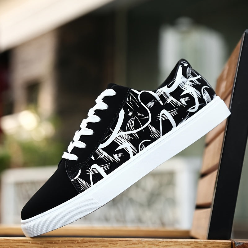 Men's fashion canvas sneakers, low-top lace-up skateboard shoes that are comfortable, lightweight, breathable, and durable for all seasons.