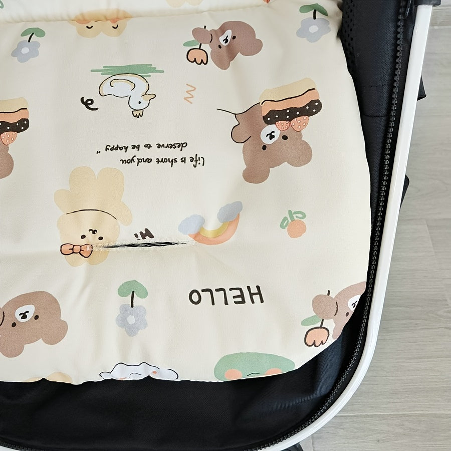 Soft and Cushy Car Seat Cushion for Kids - Breathable and Perfect for Strollers & High Chairs, with Cute Bear and Duck Patterns, Includes Insertion Pad, Designed for Young Children.