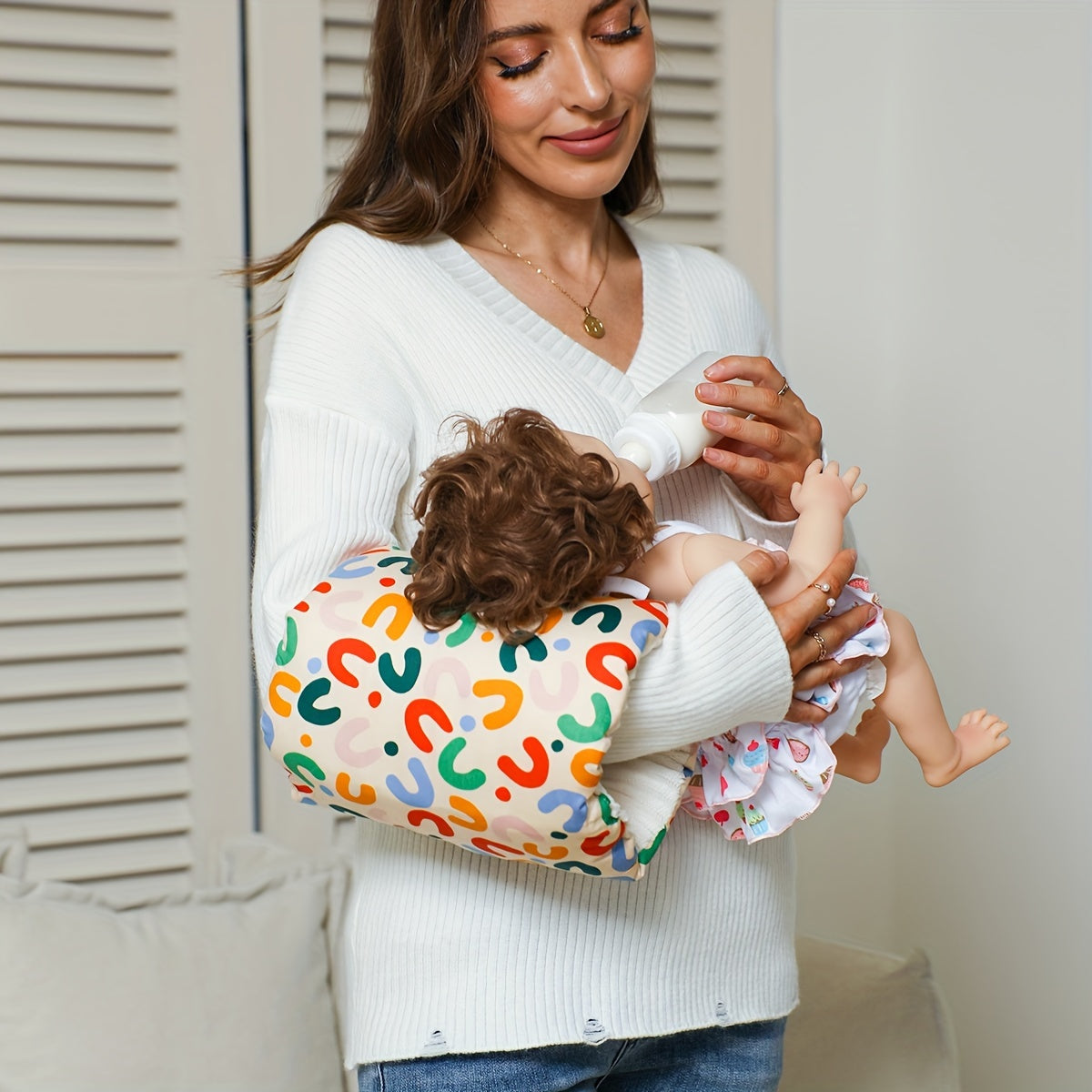 Walleaf Baby Nursing Arm Pillow - Мягкая подушка для поддержки грудного вскармливания для младенцев, портативная и washable - Поддержка головы для детей от 0 до 3 лет