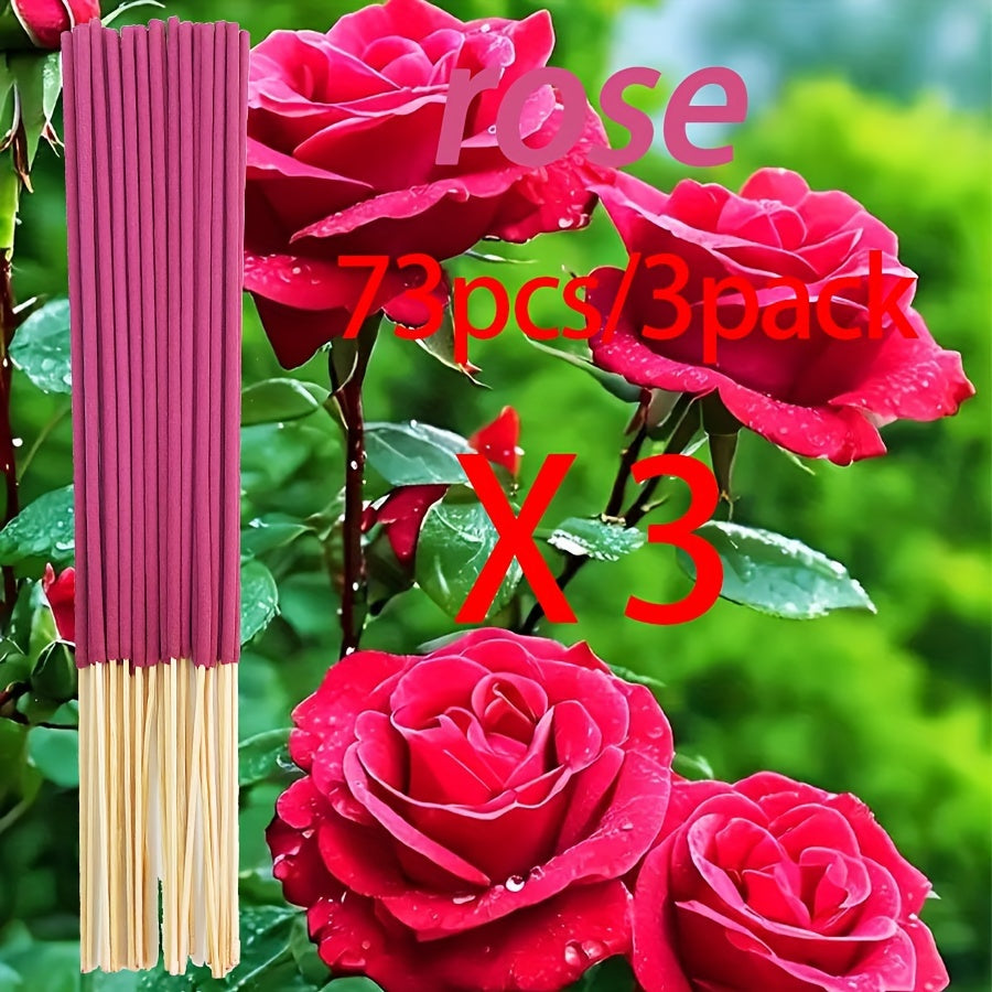 24-pack of handmade bamboo incense sticks, 22.0cm long with 7 aromatic options (Rose, Jasmine, Dragon Blood Flower, Lavender, Milk, Sandalwood, Salvia Aplana) for home and bedroom use. Offers durable, long-lasting fragrance and air purification. Ideal