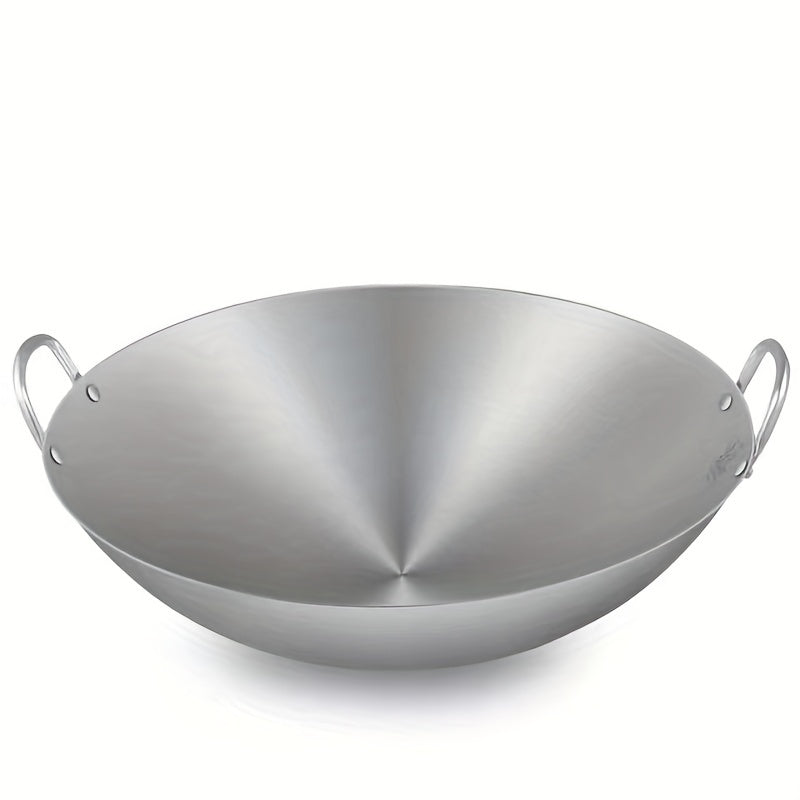 1 piece of Thickened Stainless Steel Wok suitable for Gas Stovetop and Induction Cooker. This kitchen utensil is a must-have for your collection of kitchen gadgets and accessories, adding style and functionality to your home cooking. Available in 30.0cm