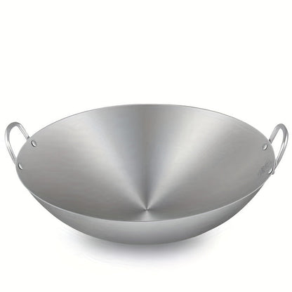 1 piece of Thickened Stainless Steel Wok suitable for Gas Stovetop and Induction Cooker. This kitchen utensil is a must-have for your collection of kitchen gadgets and accessories, adding style and functionality to your home cooking. Available in 30.0cm