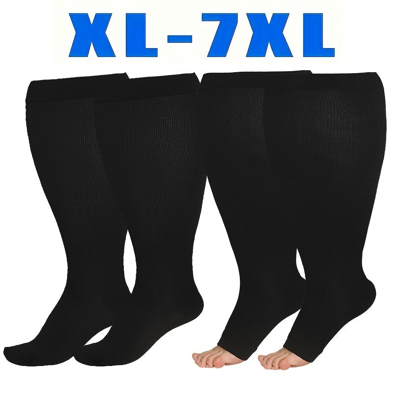 1 Pair of XL Compression Socks for Men and Women with Wide Calf, Knee Length 20-30 mmHg, Breathable and Circulation in various sizes.