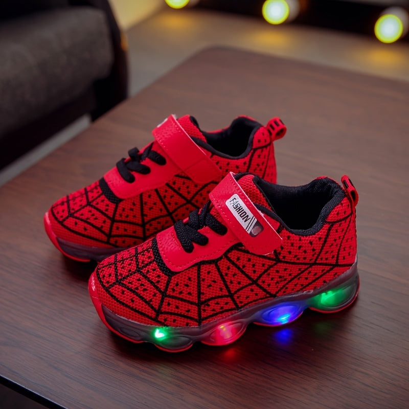 New Spring And Autumn Light-Up Running Shoes in Sizes 21-36 for Boys And Girls featuring LED Flashing Sneakers with Mesh Design.