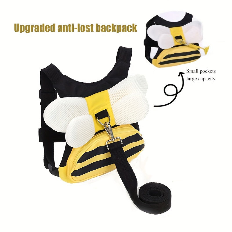 Bee-utiful Safety Harness and Leash Set adorned with adorable bee design - Keep your child safe while on the go! Features a handy storage pocket and makes a great present for any occasion - Christmas, Halloween, Thanksgiving, or Mother's Day