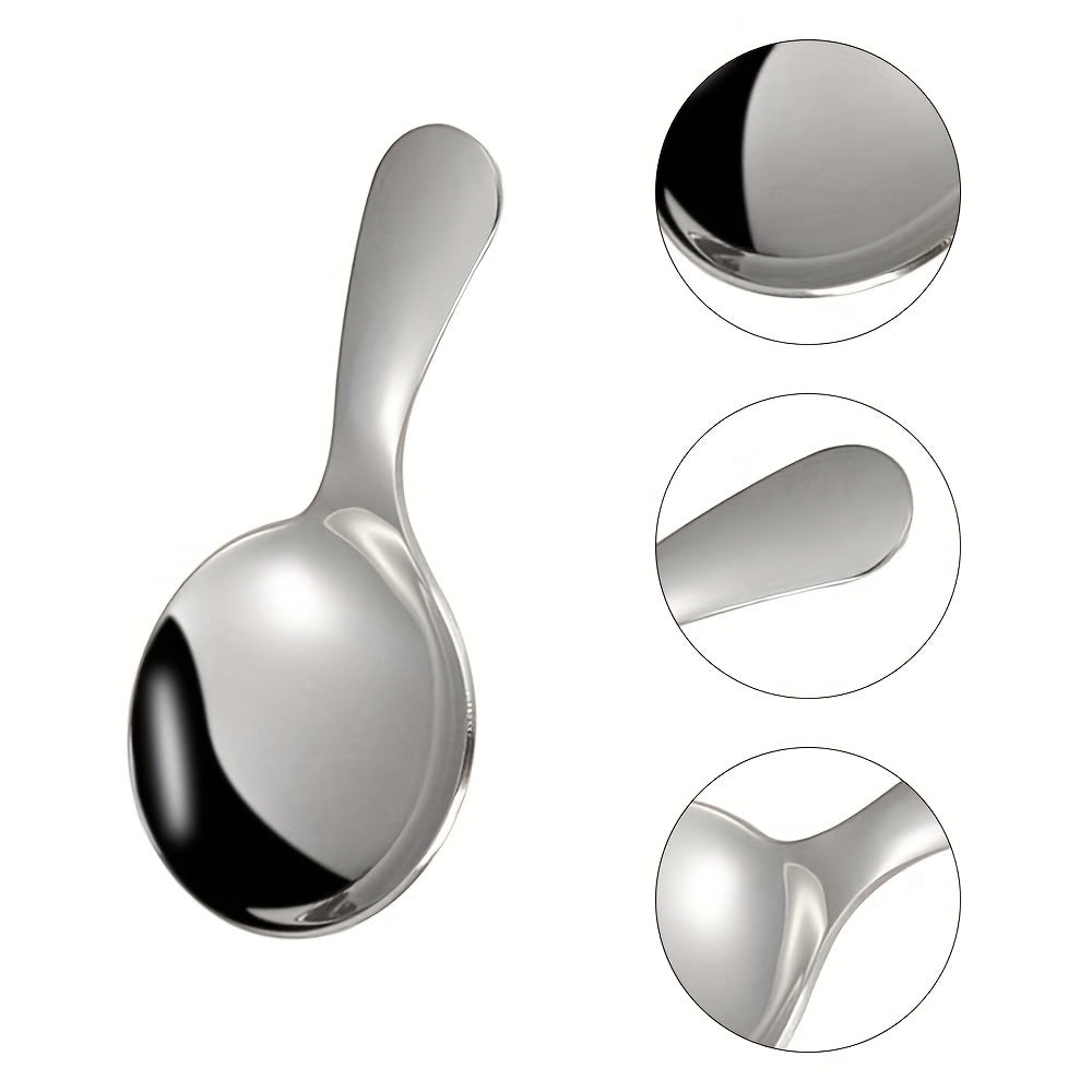 Compact Stainless Steel Mini Spoon with Short Handle - Ideal for Coffee, Tea, Condiments & Sugar - Strong and Reliable Kitchen & Restaurant Essential for Serving Coffee and Tea