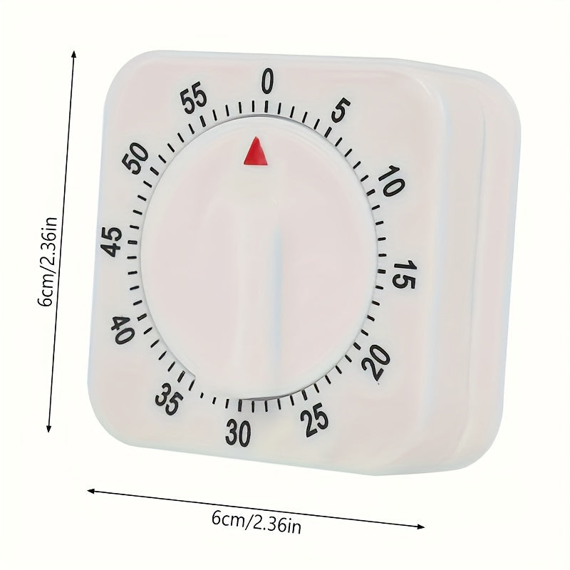 Wind-Up Kitchen Timer - Mechanical Clock for Cooking, Baking, and Studying - Made of Durable Plastic, No Batteries Needed - 60 Minute Timer