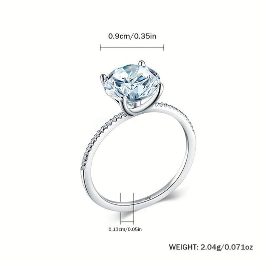 Choose your perfect match for daily outfits with this high-quality 925 Sterling Silver Solitaire Ring. Featuring inlaid shining zirconia in either a silvery or golden finish, this ring is a versatile and elegant gift for your family, best friend, or