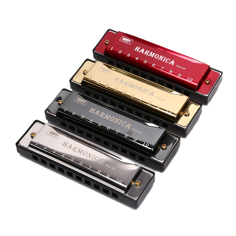 Beginner harmonica with copper core resin and 10 holes, perfect gift for teaching and playing.