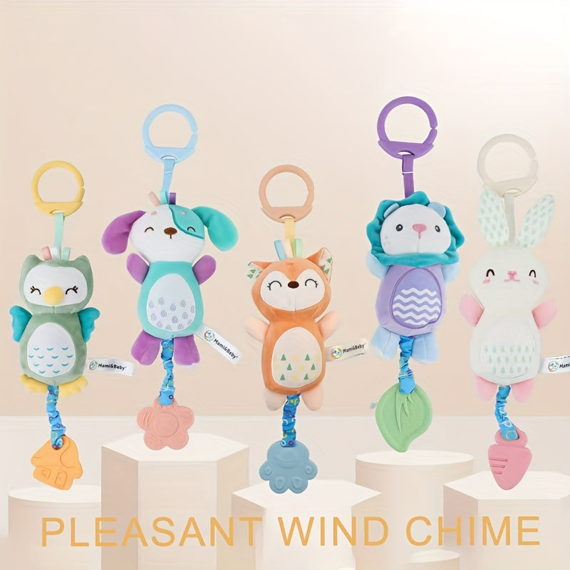 WELLFAR Plush Wind Chime Toy for Kids - Cute Cartoon Animal Bell Pendant, Made of Soft Fabric, Available in Various Colors