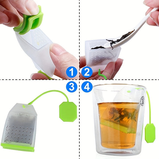 Silicone Tea Infusers Set of 6, Durable Reusable Loose Leaf Tea Bags with Long Rope, Ideal for Home, Restaurant, Hotel, or Office Use. Includes Tea Strainer Filter, a Must-Have Tea Accessory.