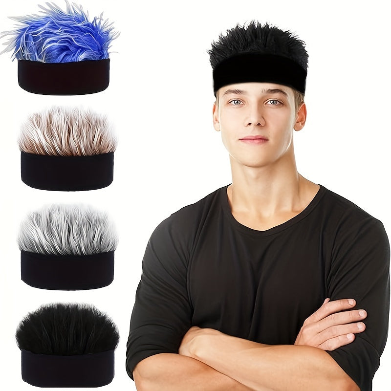 Choose from four stylish options with our trendy fine cool headband wig. This adjustable beanie wig hat offers a slicked back or fluffy style, perfect for men at casual parties, school events, or cosplay photo shoots.