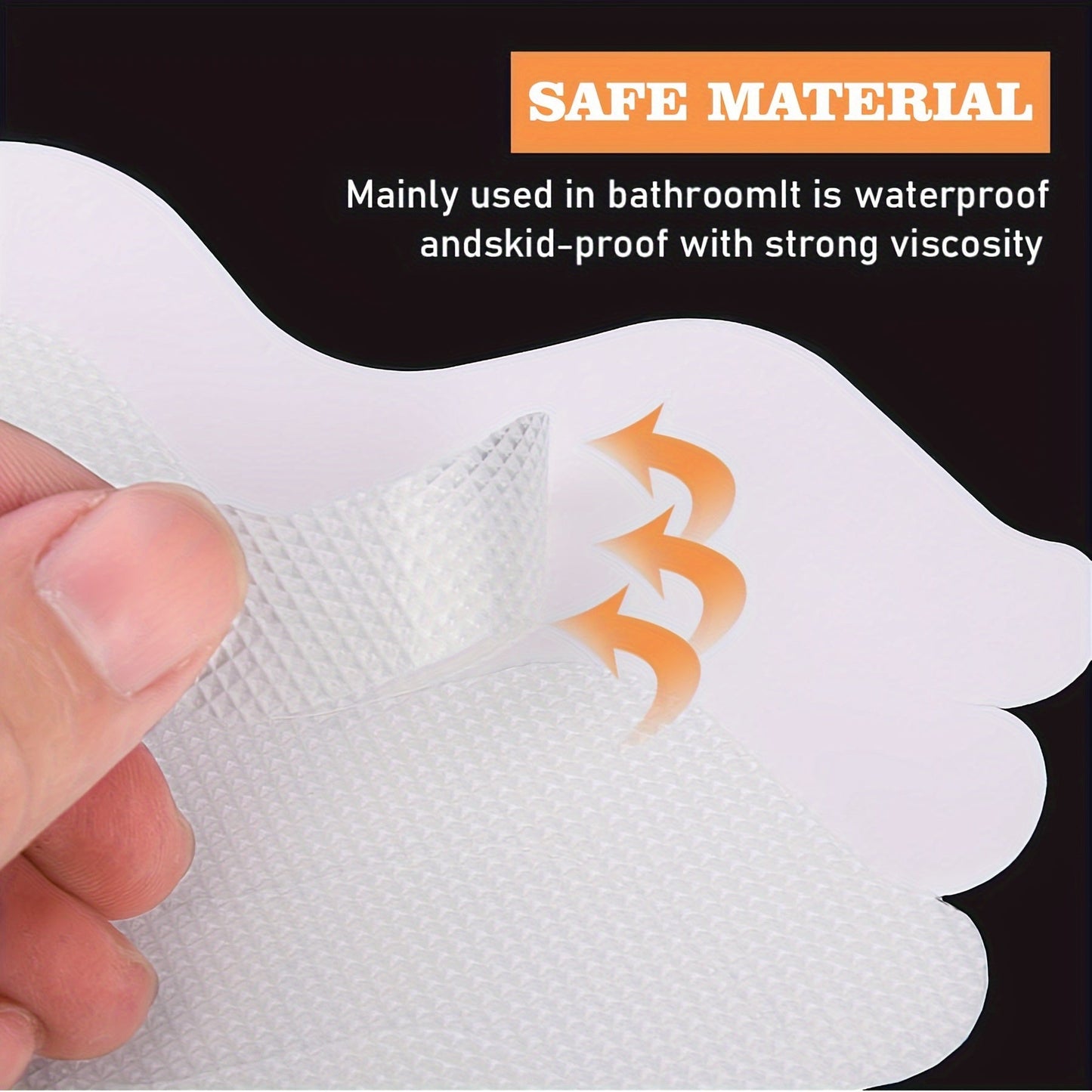 Enhance safety in your bathroom with 24 pieces of EVA Non-Slip Bathtub Stickers featuring a wavy line design. This anti-skid tape provides a durable adhesive grip to prevent slips in the shower and on stairs. Each set includes a scraper for easy