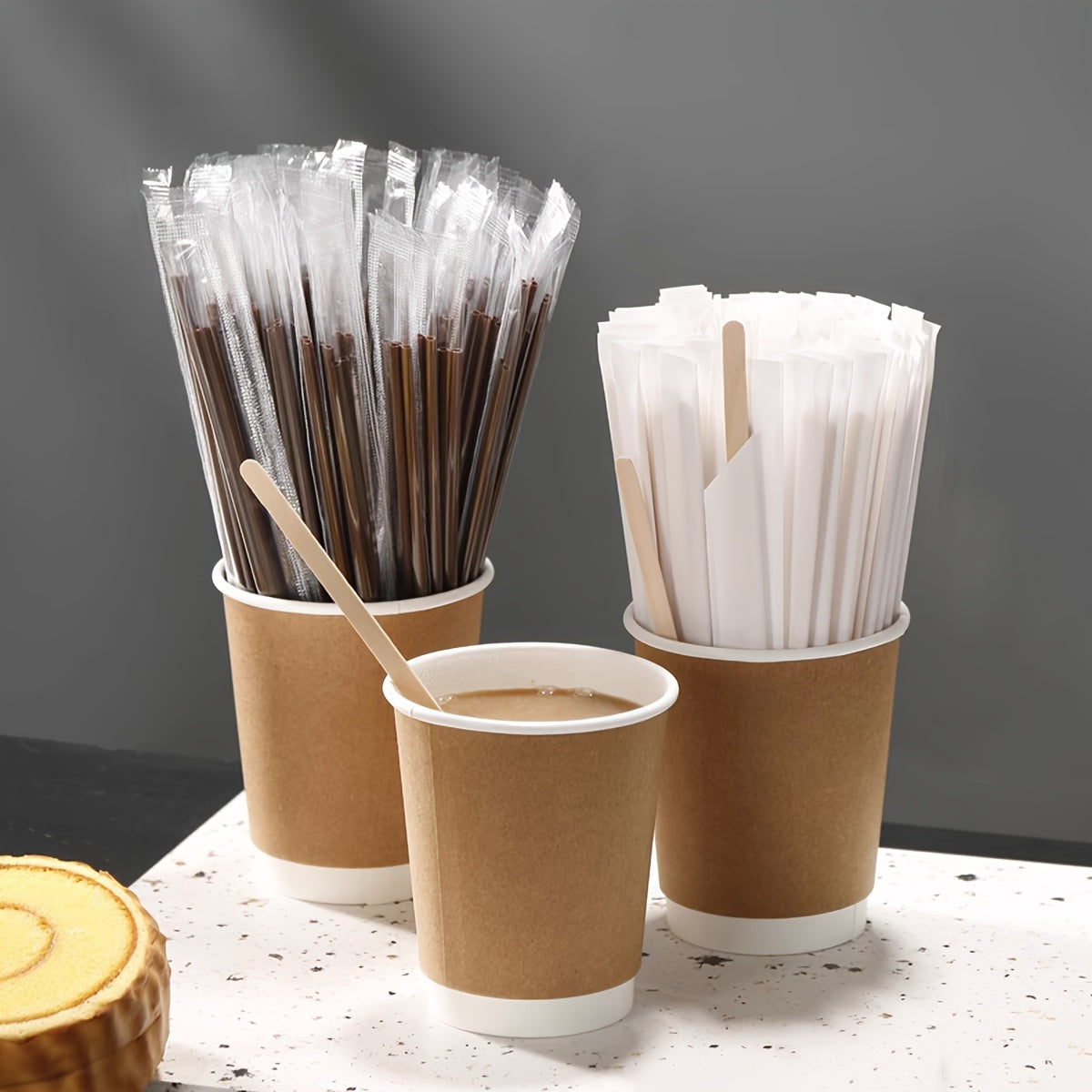 Pack of 100 Wooden Coffee Stirrers - Features Long Handles for Hot Beverage Mixing - Ideal for Combining Honey & Milk Powder - Great Addition to Your Christmas Kitchen & Dining Collection