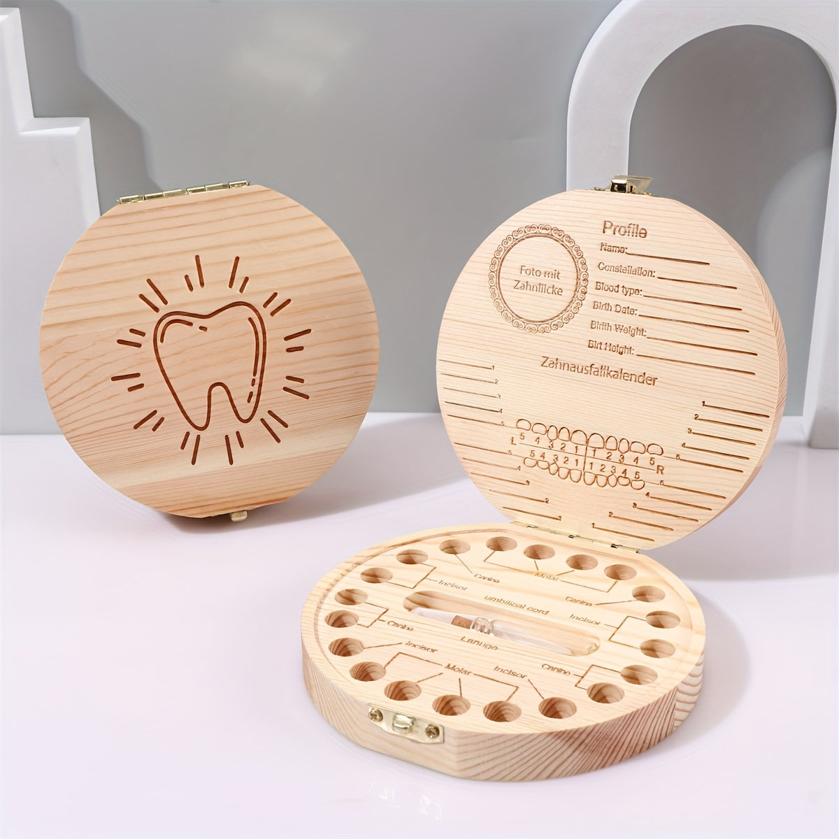 Preserve Your Baby's Cherished Moments: Handcrafted Wooden Keepsake Box for Teeth & Umbilical Cord - Perfect Holiday Gift for Halloween or Christmas