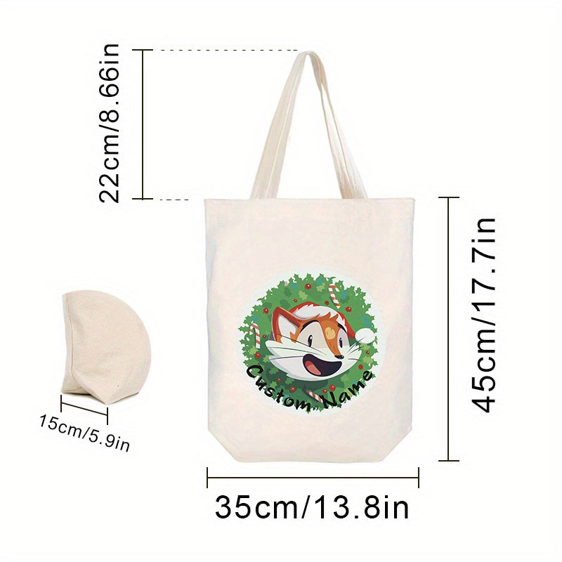 Customize your own ICEBANNER Canvas Tote Bag featuring a festive Santa Claus and Reindeer design! This versatile, reusable shoulder carryall is perfect for shopping, beach trips, and business use. It also makes a thoughtful and personalized promotional