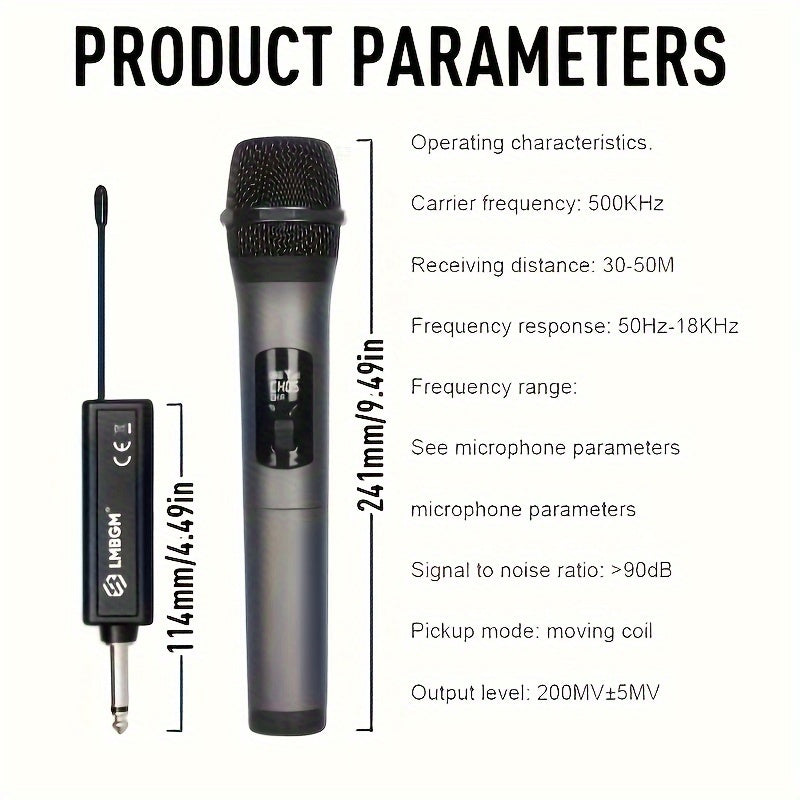 Portable wireless microphone system for home use, perfect for KTV and computer singing.