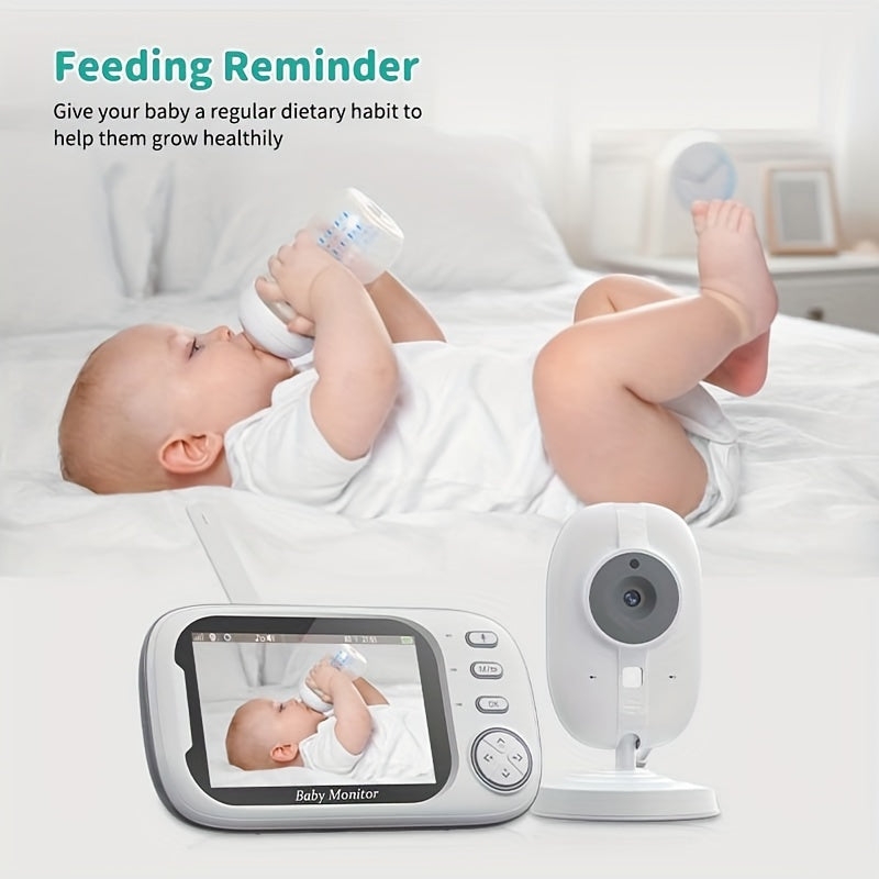 Top-of-the-line Monitor featuring a 720P HD Camera, 8.89cm LCD Screen, 274.32meter Wireless Range, Automatic Night Vision, Two-Way Audio, Temperature Display, and Eight Soothing Lullabies - Powered by USB, includes Editor with Camera