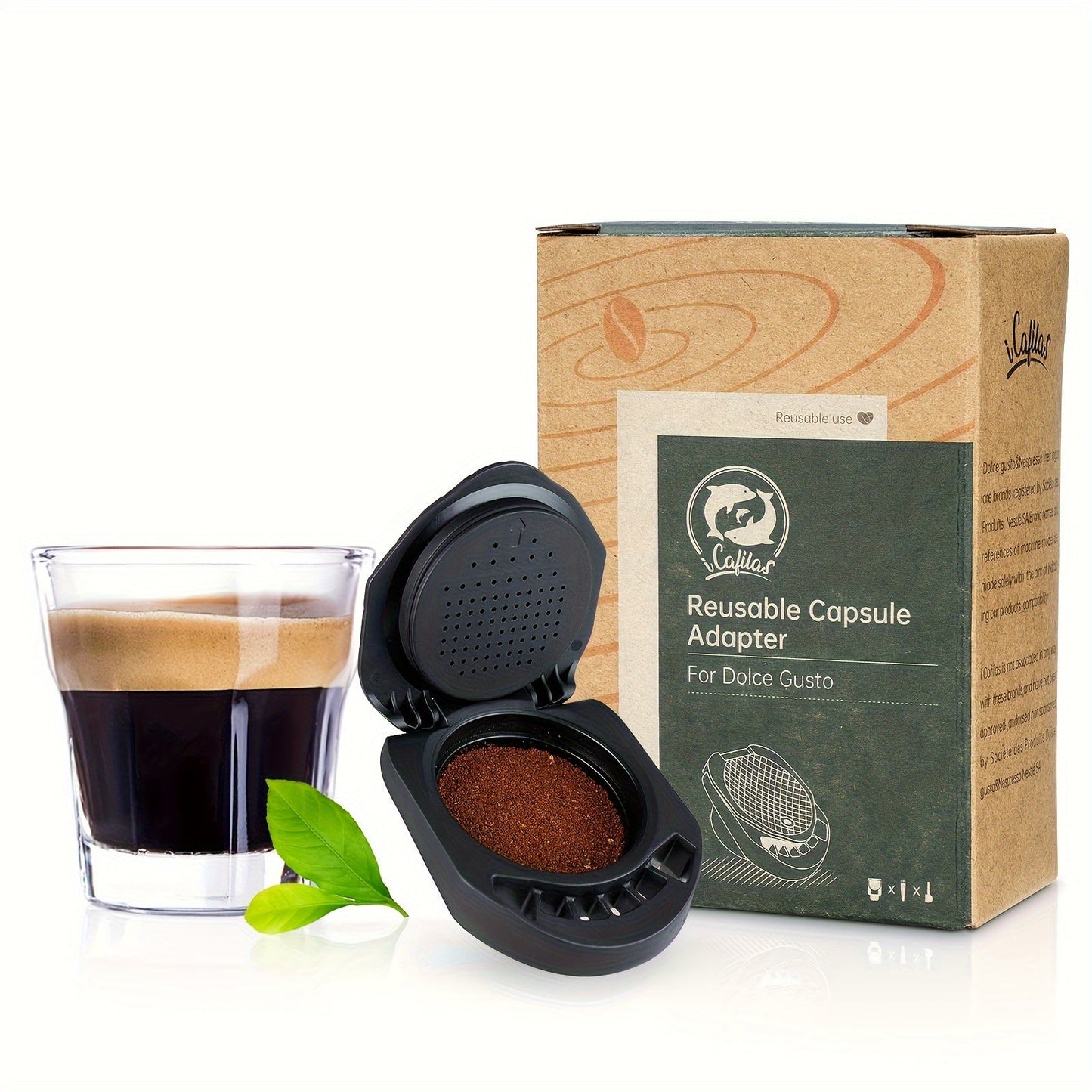 1pc Coffee Capsule Conversion Holder compatible with multiple Dolce Gusto models including 9781JOY/GENIO S, EDG466, KP7, EDG250, EDG606, and EDG305MiniMe.