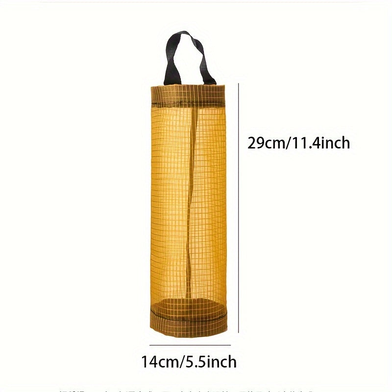 Wall-Mounted Storage Dispenser for Kitchen Mesh Grocery Bags - 2 Piece Set, Breathable Organizer for Trash & Plastic Bags, Grocery Bag Holder