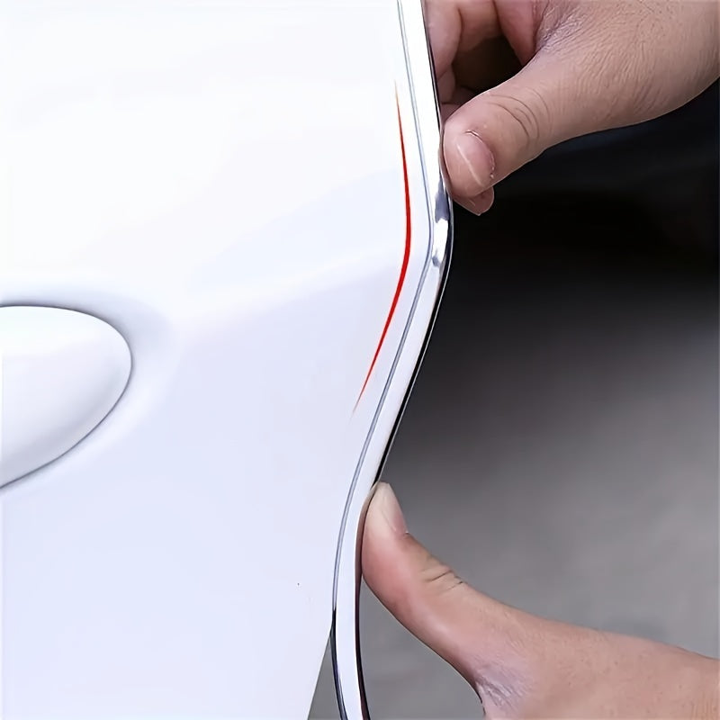 5m car door chrome decoration strip with rolled design for scratch prevention. Durable rear bumper guard for vehicle protection.