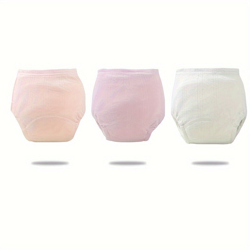 Breathable Cloth Diapers - Set of 3 Cotton Training Pants for Babies 0-3 Years - Washable Diaper Covers with Leakproof Protection for Boys and Girls