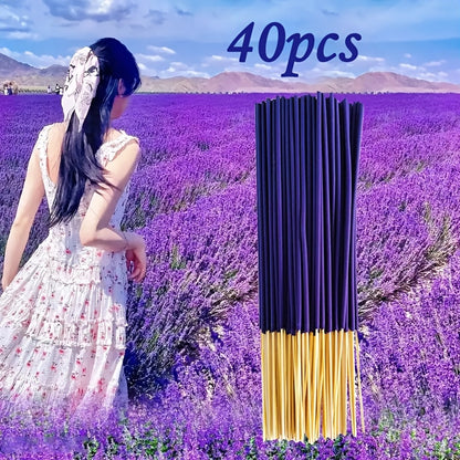 40/100pcs Premium Lavender Incense Sticks for Purifying Air, Relaxing, and Meditation - Traditional Chinese Incense for Yoga Gift.