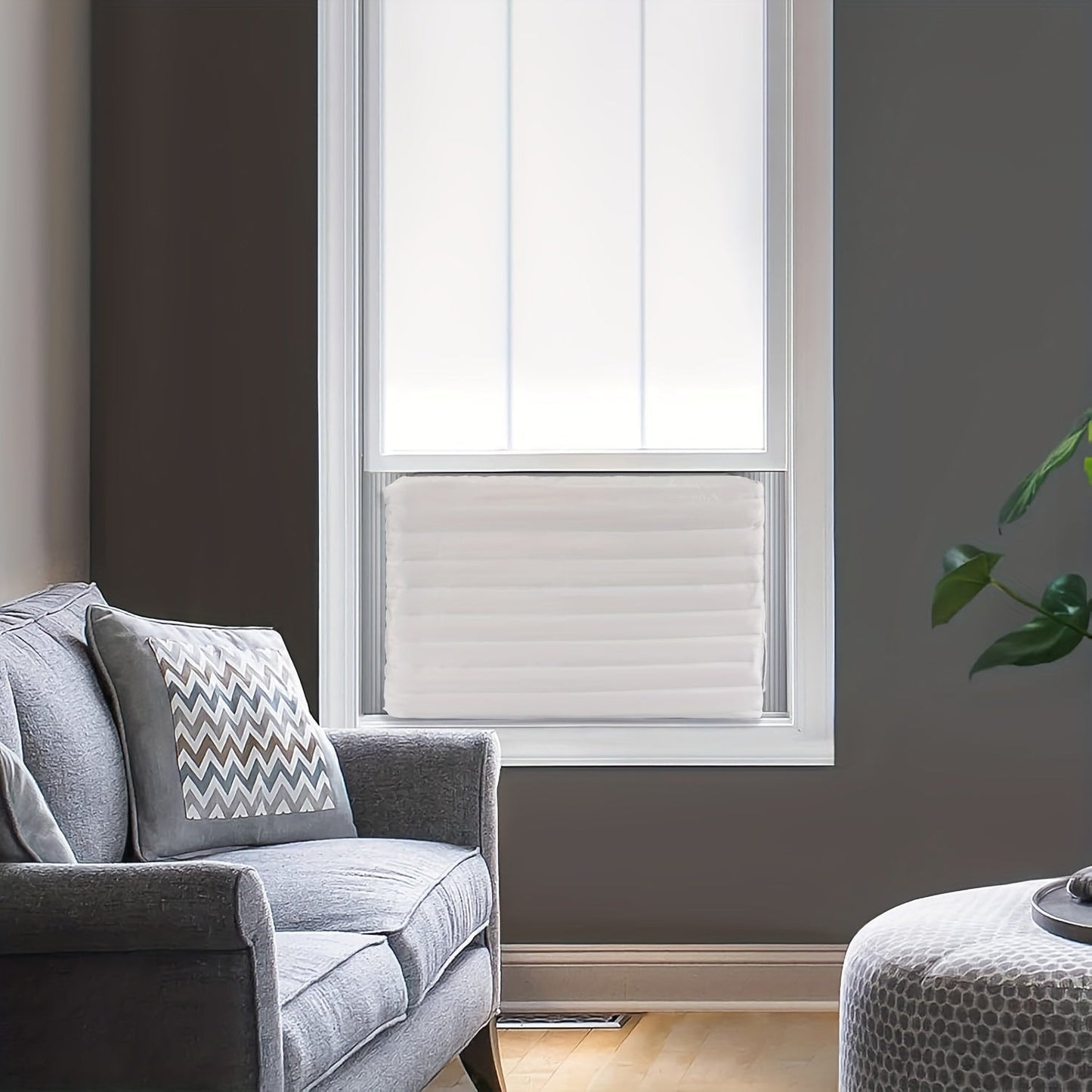 Protect your indoor air conditioner window unit with this adjustable cover. Made from rust-proof material, it provides protection from dust and snow. The elastic band ensures an easy and secure fit, while also keeping your room warm in the winter.