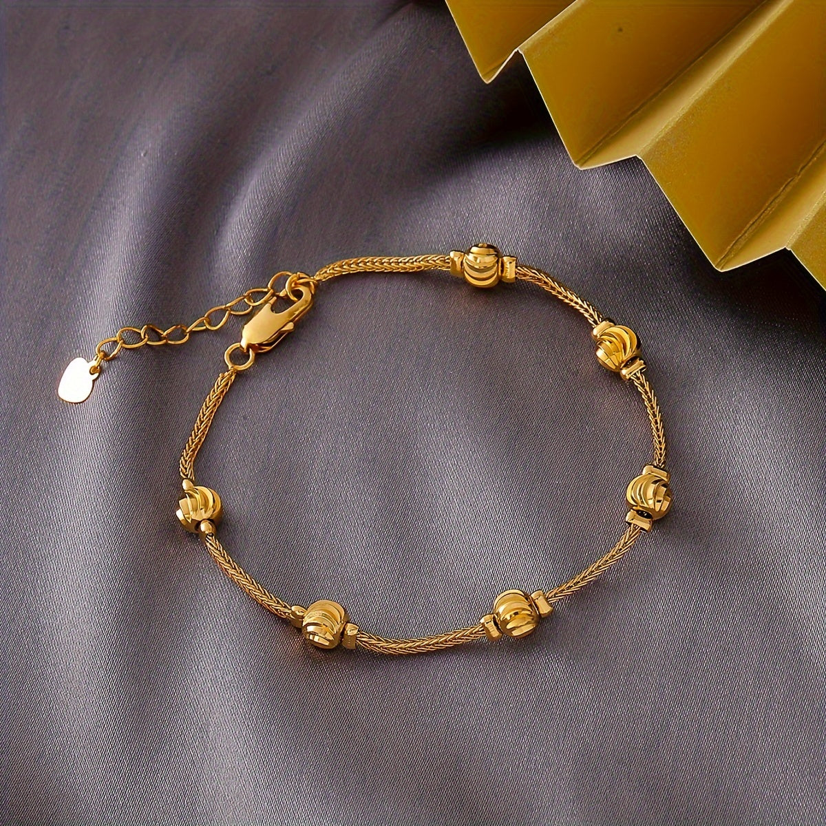 Beautiful 24K Gold-Plated Copper Bracelet for Ladies - Timeless Court Design, Ideal for Everyday or Special Occasions