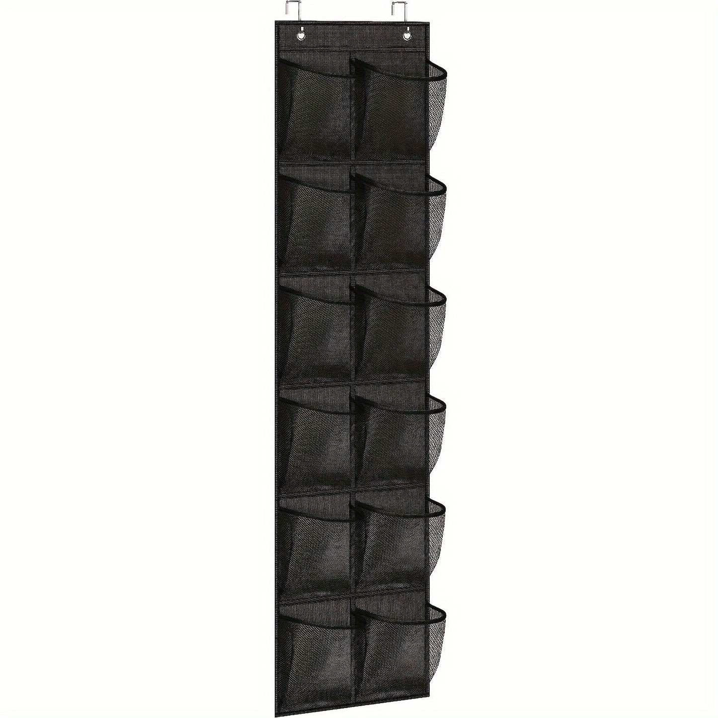 Versatile 12-Compartment Door Shoe Bag - Expandable Mesh Storage Organizer for Shoes, Snacks, and Accessories