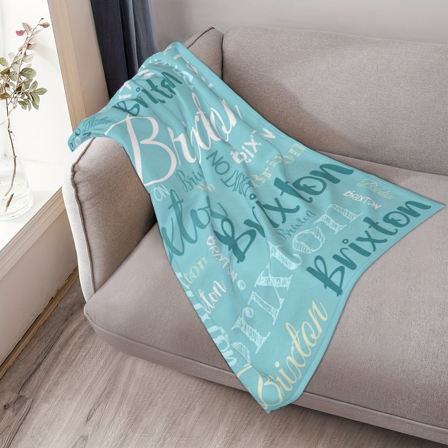 Personalized Soft Polyester Throw Blanket with Custom Name - Ideal for Couch, Bed, Office, Camping & Travel - A Thoughtful Gift for Loved Ones on Special Occasions like Christmas, Birthdays & Holidays