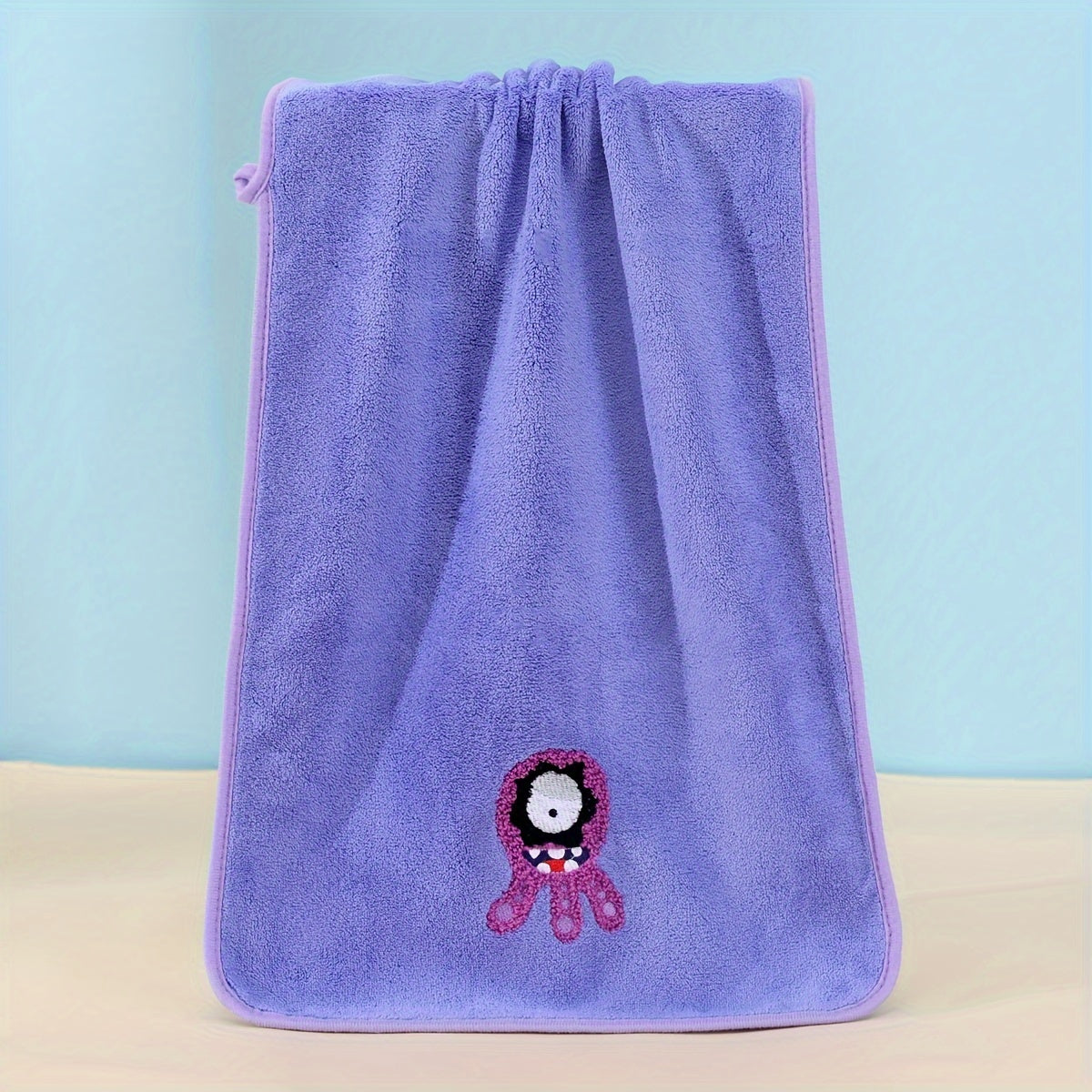 5 Cartoon Coral Fleece Hand Towels - Absorbent and Cozy for Bathroom Essentials.