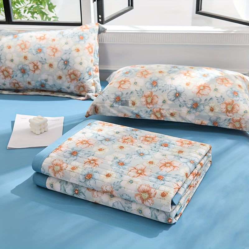 Stay cool and comfortable all summer long with this lightweight blanket featuring a cute cartoon floral design. Made from breathable and skin-friendly polyester, this machine washable blanket is perfect for any season. Add a cozy touch to your bedroom