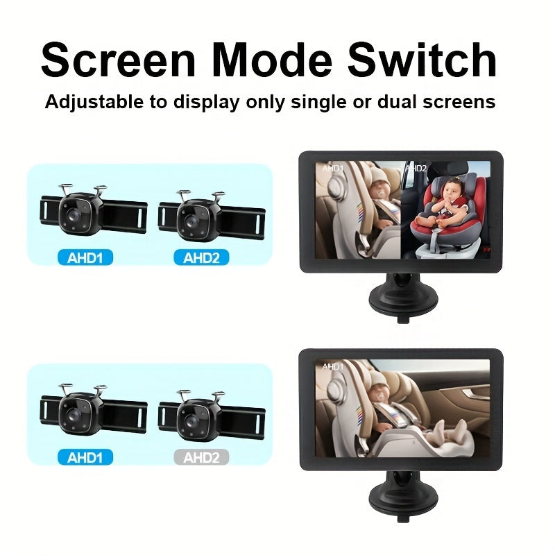 2-Pack of Youngsters Car Cameras for 17.78 cm Single/Dual Screen Display, Easy Installation for Rear-Facing Seat Monitoring