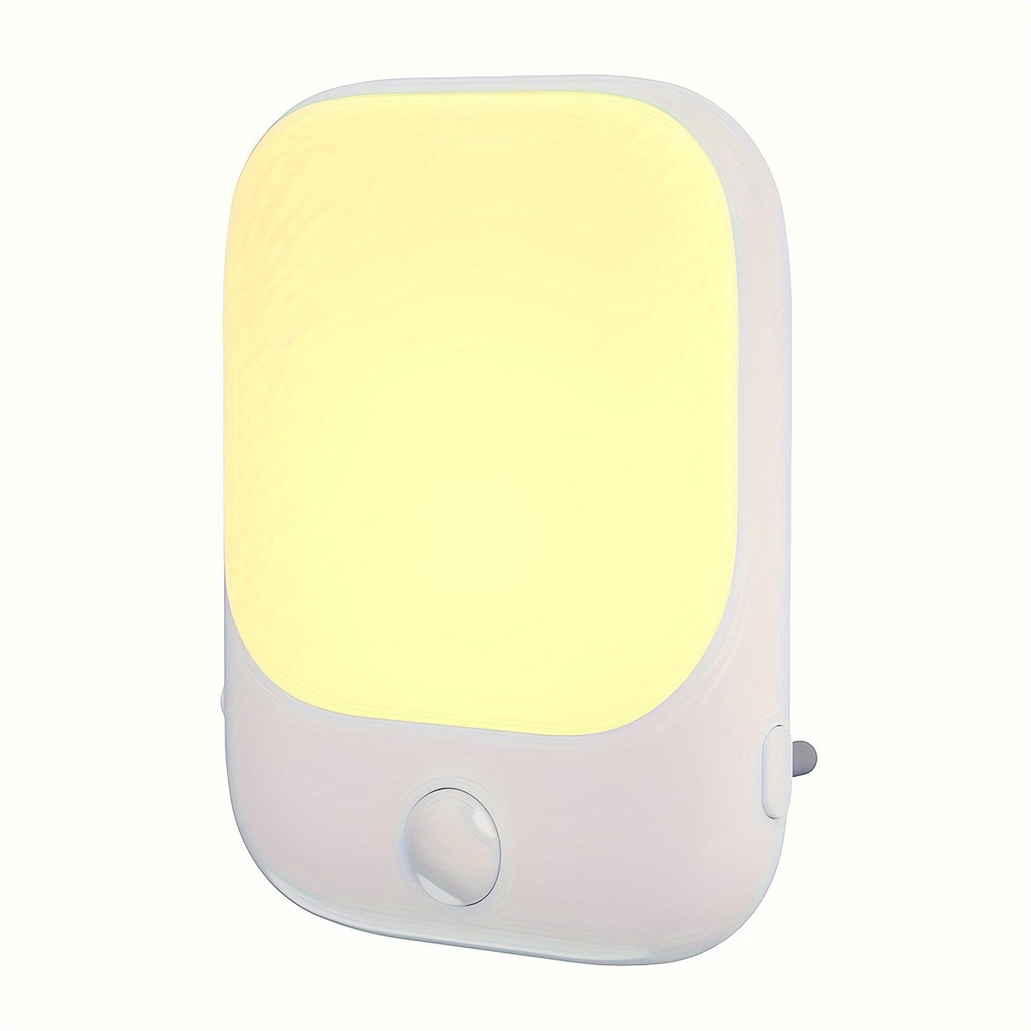 Motion Sensor Night Light Socket with 5 Adjustable Brightness LED Lights in Warm White, Modern Freestanding Wall Mounted Night Lamps for Bedroom, Hallway, and Kitchen. Includes European Standard Plug.