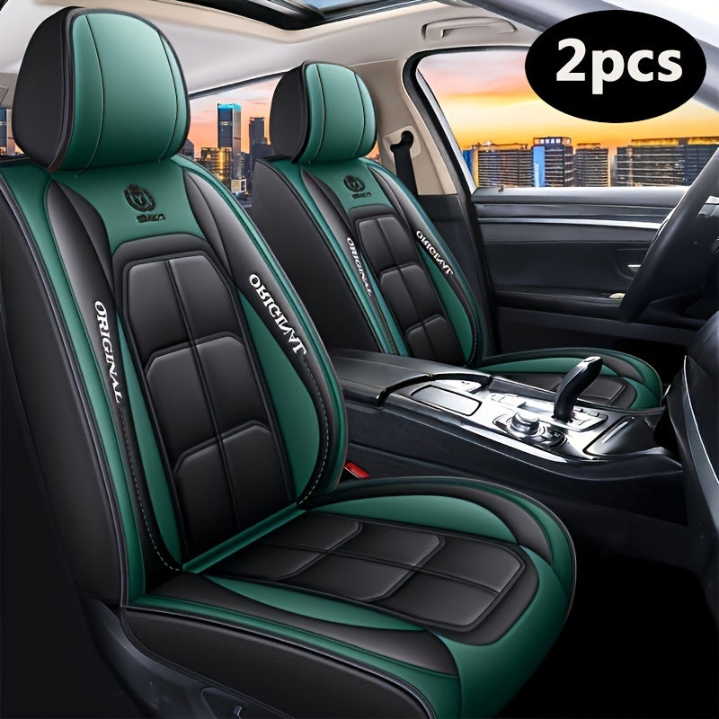 Universal PU Leather Car Seat Covers, Set of 2, Easy to install and maintain, Full protection, Fits most models.