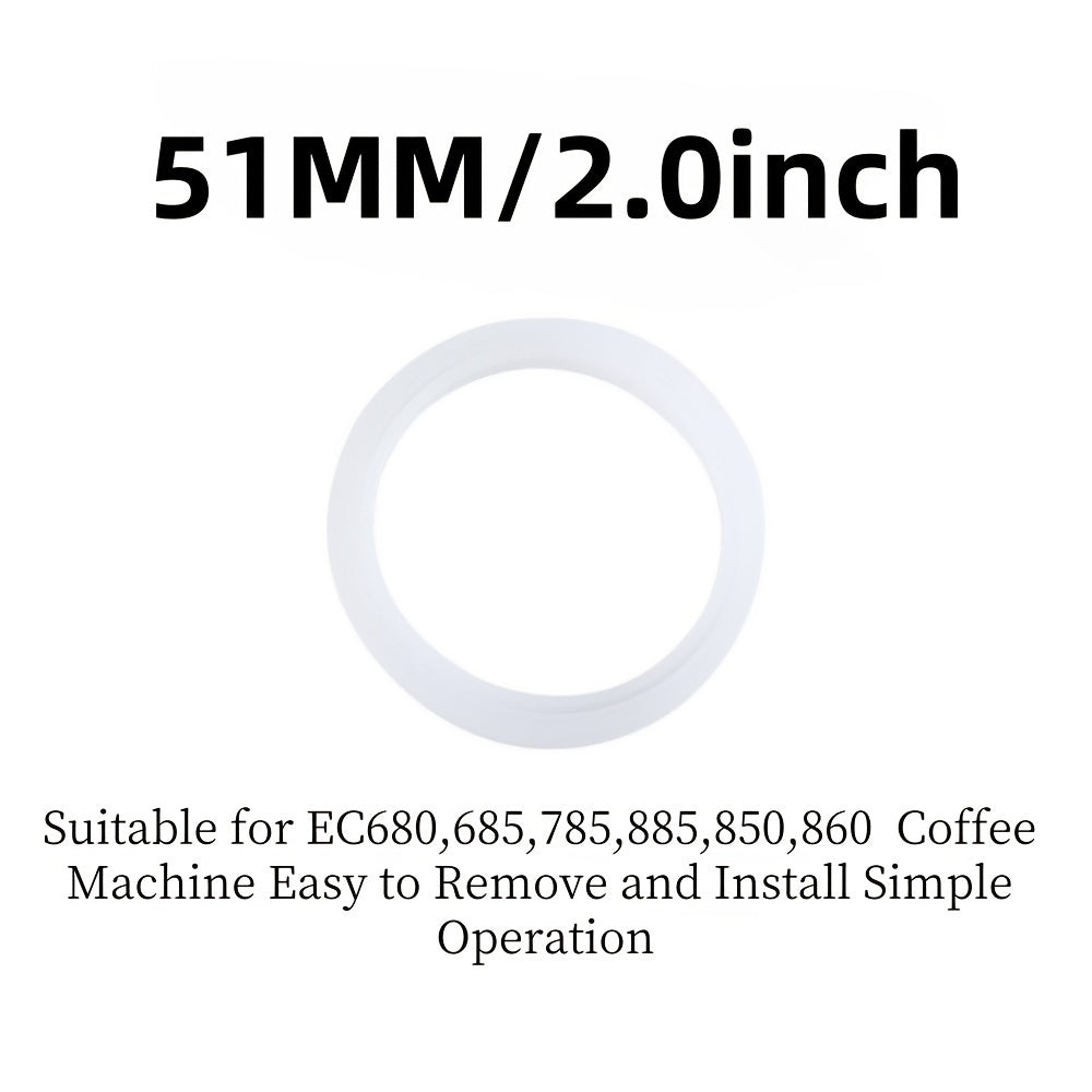 Silicone steam ring for espresso machine, fits 51mm group head. 
Compatible with Delonghi Dedica EC680/EC685/785/850/860, Smeg ECF01, and Breville/Sage 878/870/860/840/810/450/875/880. 
No electricity required.