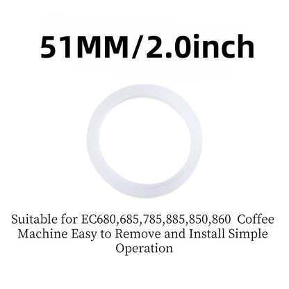 Silicone steam ring for espresso machine, fits 51mm group head. 
Compatible with Delonghi Dedica EC680/EC685/785/850/860, Smeg ECF01, and Breville/Sage 878/870/860/840/810/450/875/880. 
No electricity required.