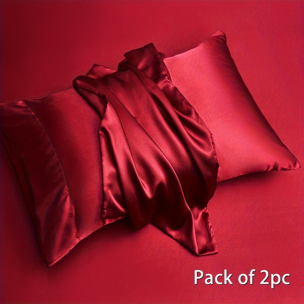 Two pieces of satin pillowcases available in solid colors perfect for the living room or bedroom. Pillow inserts are not included.