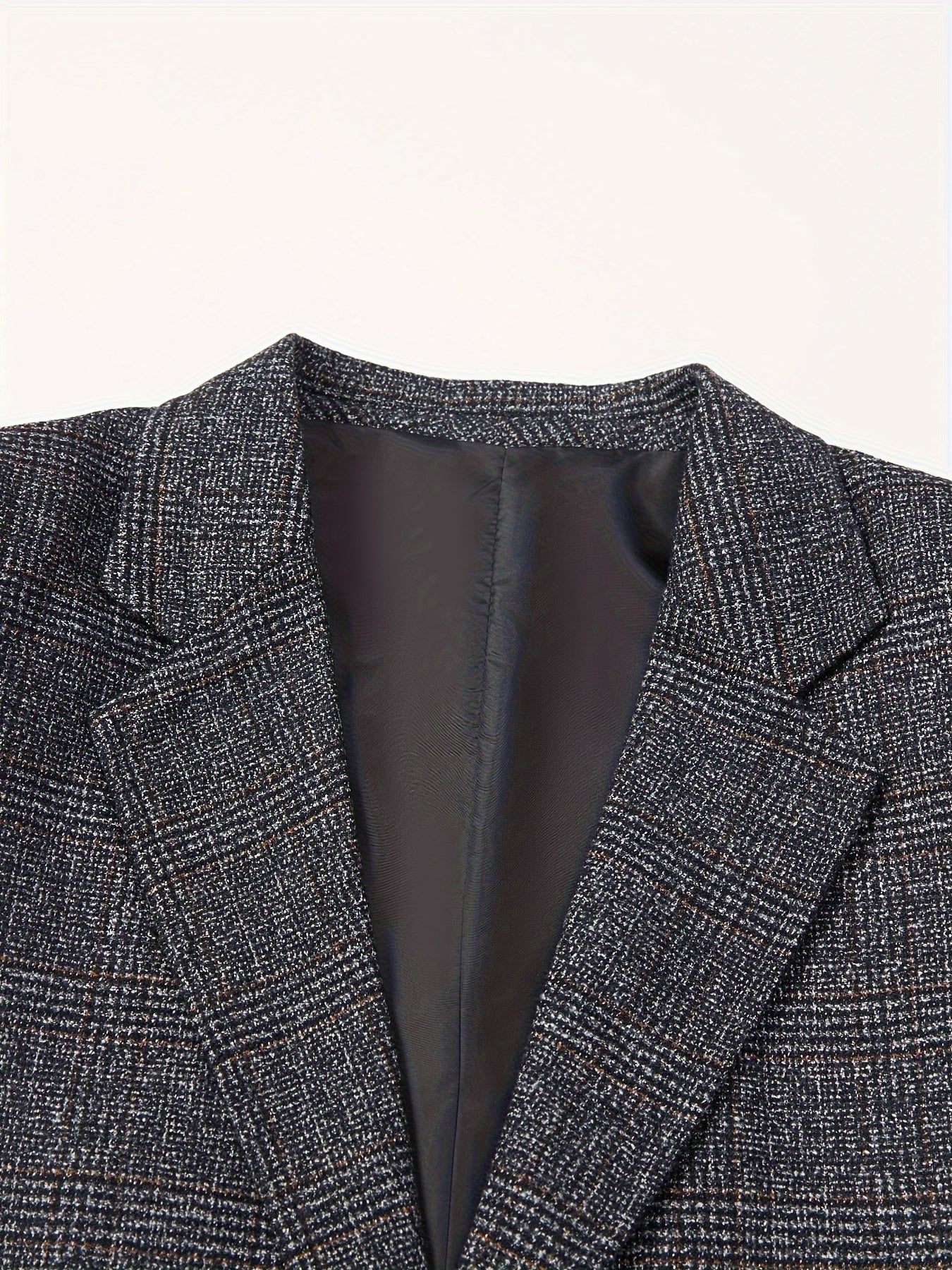 Men's Leisure Fit Classic Plaid Blazer in Polyester for Spring/Fall, Casual & Business-Ready