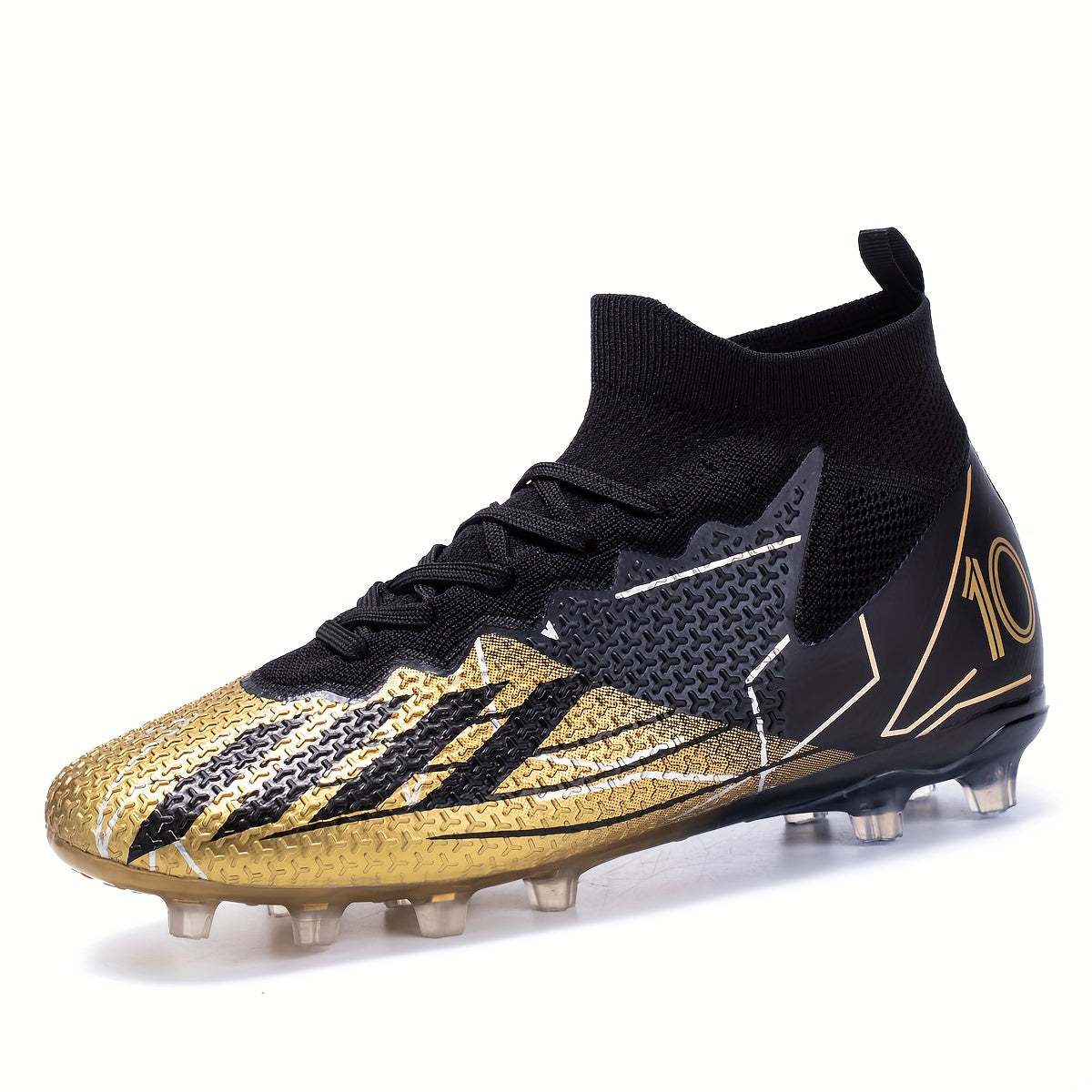 Stylish High Top Soccer Cleats with Spikes, Breathable and Non-slip for Professional Training and Competition