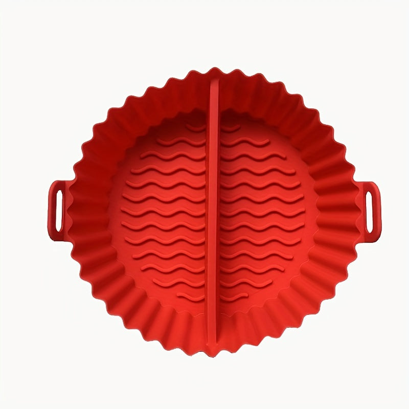 One piece of Silicone Air Fryer Liner with Divider (Top diameter 19.99cm) for Air Fryer Liners Pot, Silicone Basket Bowl, Reusable Baking Tray, Oven Accessories, Baking Tools, Kitchen Gadgets, and Kitchen Accessories.