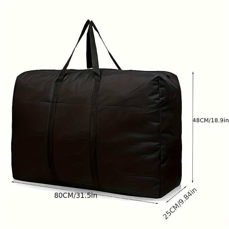 Large Oxford cloth storage bag with double zipper and reinforced handles for moving, travel, and dorm use.