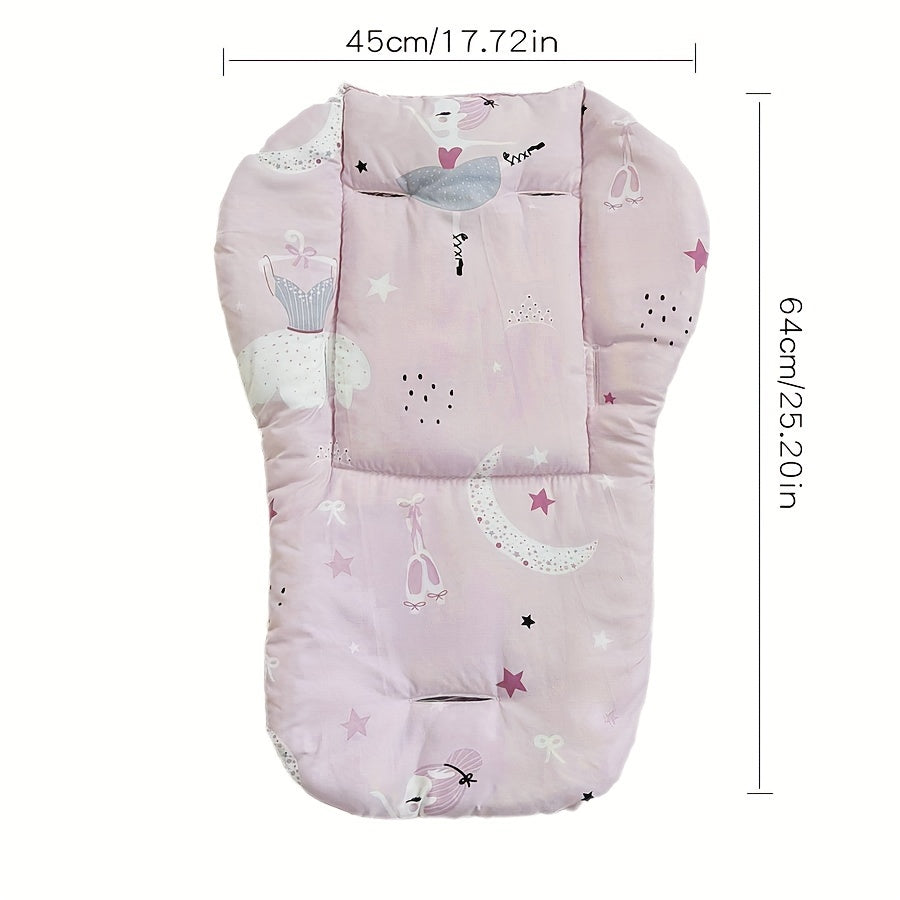 Soft polyester stroller liner for babies aged 0-3 years, providing comfort and warmth all year round. This breathable cushion pad offers support for your baby's chair, making it easy to clean and perfect for use in any toddler pram.