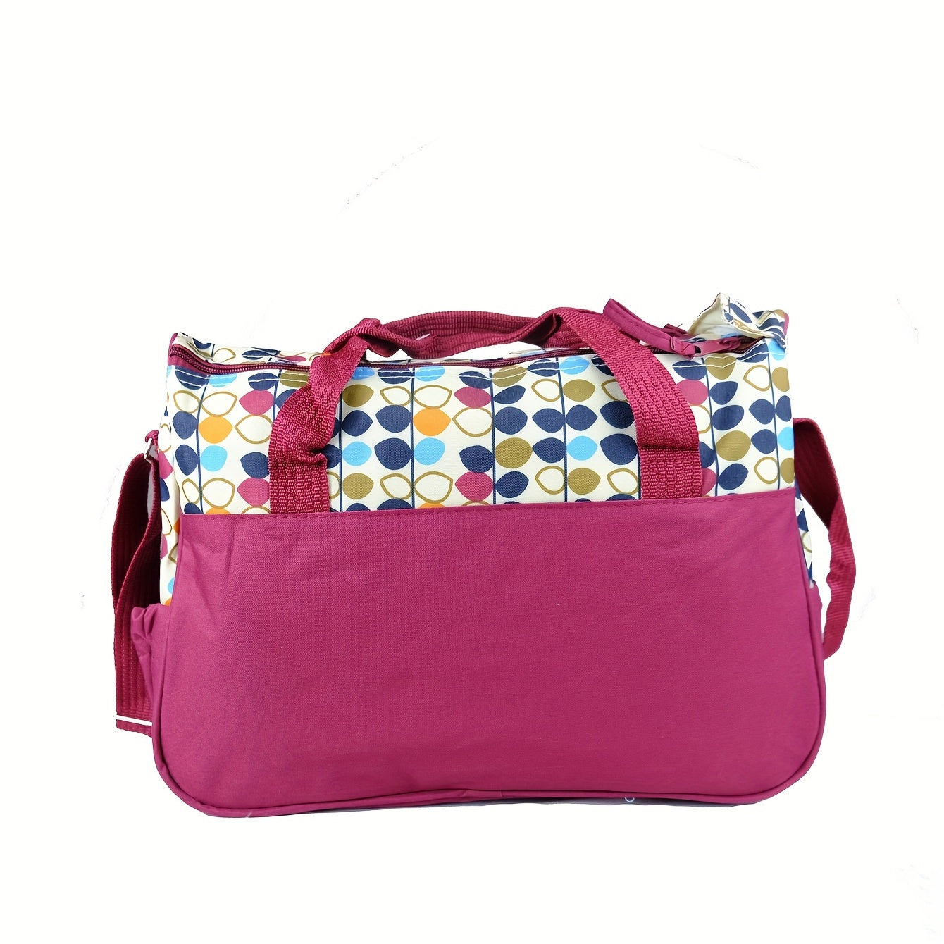 Set of five bags for moms, including a large-capacity one-shoulder hand-held bag, slant cross multi-functional bag, and printed bear diaper bag.